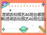 昆明农校园艺46班在哪里啊(昆明农校园艺46班位置)