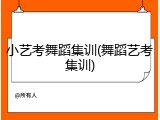 小艺考舞蹈集训(舞蹈艺考集训)