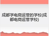 成都学电商运营的学校(成都电商运营学校)