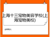 上海十三宠物美容学校(上海宠物美校)