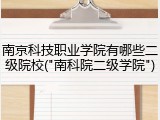南京科技职业学院有哪些二级院校("南科院二级学院")