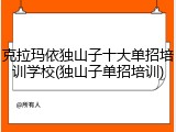 克拉玛依独山子十大单招培训学校(独山子单招培训)