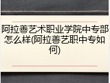 阿拉善艺术职业学院中专部怎么样(阿拉善艺职中专如何)