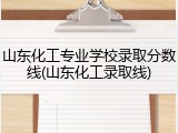 山东化工专业学校录取分数线(山东化工录取线)