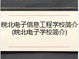 皖北电子信息工程学校简介(皖北电子学校简介)