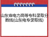 山东省电力高等专科录取分数线(山东电专录取线)