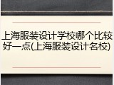 上海服装设计学校哪个比较好一点(上海服装设计名校)