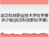 武汉科技职业技术学校学费多少钱(武汉科技职校学费)