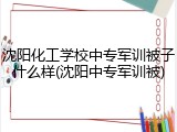 沈阳化工学校中专军训被子什么样(沈阳中专军训被)