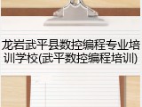 龙岩武平县数控编程专业培训学校(武平数控编程培训)