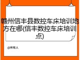 赣州信丰县数控车床培训地方在哪(信丰数控车床培训点)