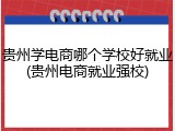 贵州学电商哪个学校好就业(贵州电商就业强校)