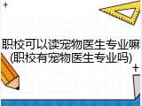 职校可以读宠物医生专业嘛(职校有宠物医生专业吗)