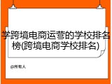 学跨境电商运营的学校排名榜(跨境电商学校排名)