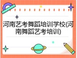 河南艺考舞蹈培训学校(河南舞蹈艺考培训)