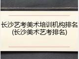 长沙艺考美术培训机构排名(长沙美术艺考排名)