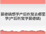 景德镇想学产后恢复去哪里学(产后恢复学景德镇)