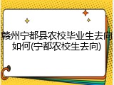 赣州宁都县农校毕业生去向如何(宁都农校生去向)