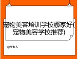 宠物美容培训学校哪家好(宠物美容学校推荐)