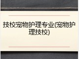 技校宠物护理专业(宠物护理技校)