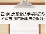 四川电力职业技术学院录取分重庆(川电院重庆录取分)