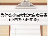 为什么小自考比大自考要贵(小自考为何更贵)