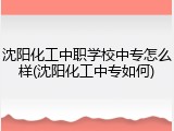 沈阳化工中职学校中专怎么样(沈阳化工中专如何)