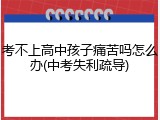 考不上高中孩子痛苦吗怎么办(中考失利疏导)