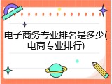 电子商务专业排名是多少(电商专业排行)