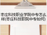 枣庄科技职业学院中专怎么样(枣庄科技职院中专如何)
