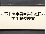 考不上高中男生选什么职业(男生职校选择)