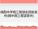 绵阳中学高三复读生招收条件(绵中高三复读条件)