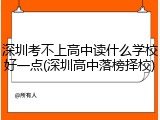深圳考不上高中读什么学校好一点(深圳高中落榜择校)