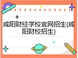 咸阳财经学校官网招生(咸阳财校招生)