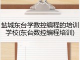 盐城东台学数控编程的培训学校(东台数控编程培训)
