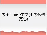 考不上高中安慰(中考落榜宽心)