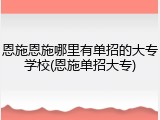 恩施恩施哪里有单招的大专学校(恩施单招大专)