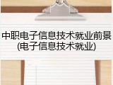 中职电子信息技术就业前景(电子信息技术就业)