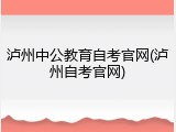 泸州中公教育自考官网(泸州自考官网)