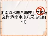 湖南省水电八局技工学校怎么样(湖南水电八局技校如何)