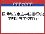 昆明私立贵族学校排行榜(昆明贵族学校排行)