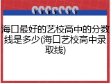 海口最好的艺校高中的分数线是多少(海口艺校高中录取线)