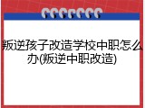 叛逆孩子改造学校中职怎么办(叛逆中职改造)