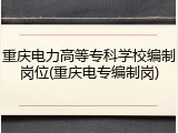 重庆电力高等专科学校编制岗位(重庆电专编制岗)