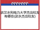武汉水利电力大学杰出校友有哪些(武水杰出校友)