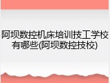 阿坝数控机床培训技工学校有哪些(阿坝数控技校)