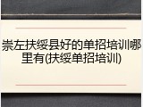 崇左扶绥县好的单招培训哪里有(扶绥单招培训)