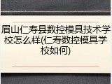 眉山仁寿县数控模具技术学校怎么样(仁寿数控模具学校如何)