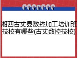 湘西古丈县数控加工培训班技校有哪些(古丈数控技校)