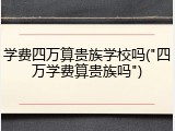 学费四万算贵族学校吗("四万学费算贵族吗")